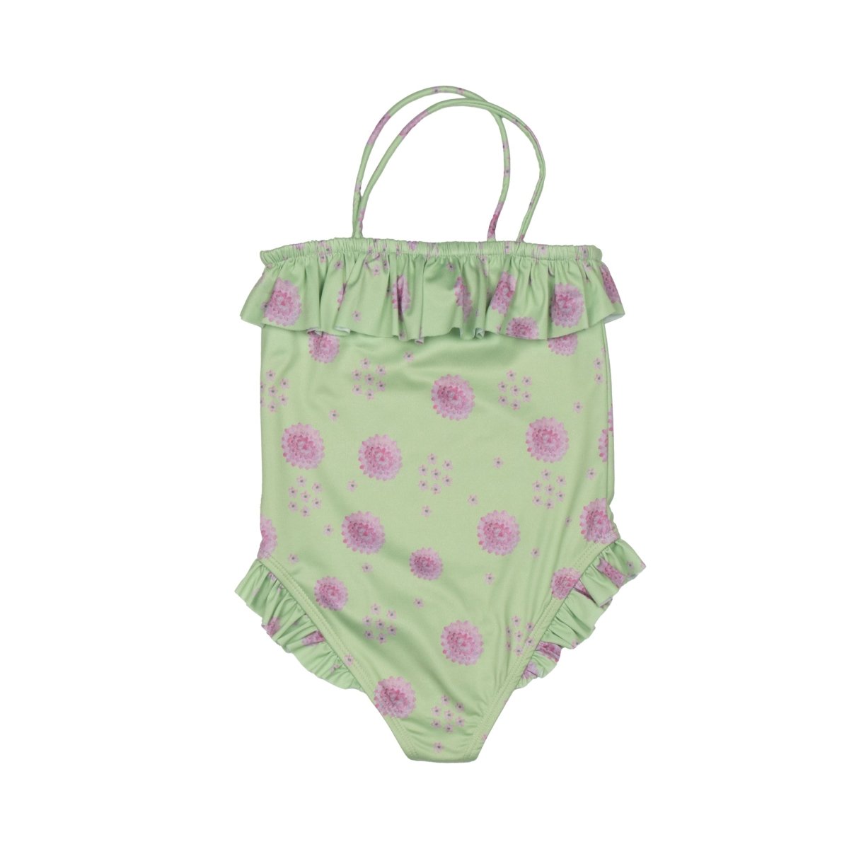 Frilled Swimsuit Star Flower Green - Suuky Porto