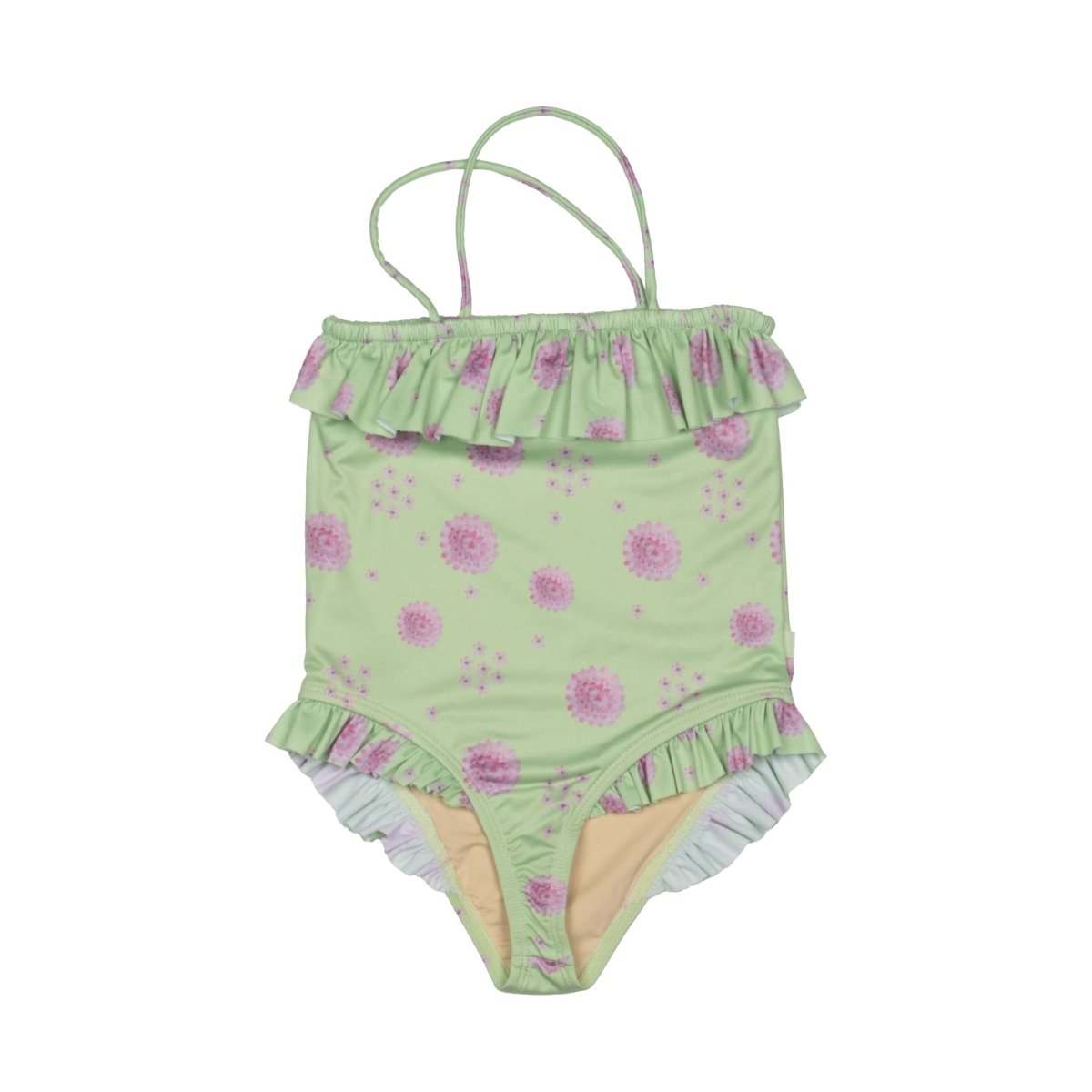 Frilled Swimsuit Star Flower Green - Suuky Porto