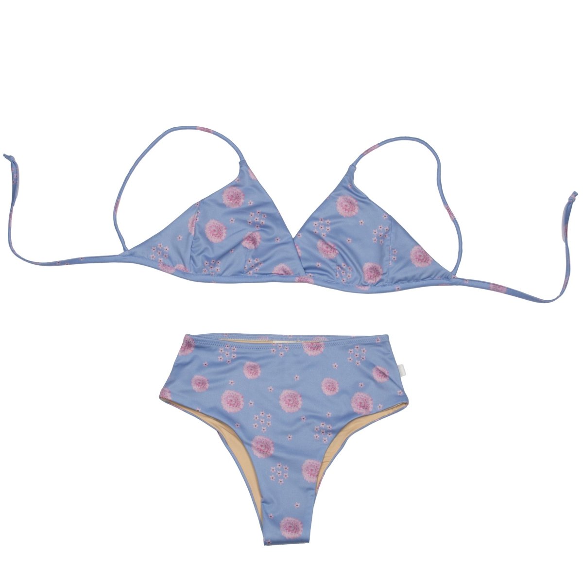 High Waist Woman Bikini Star Flower Blue - Suuky Porto