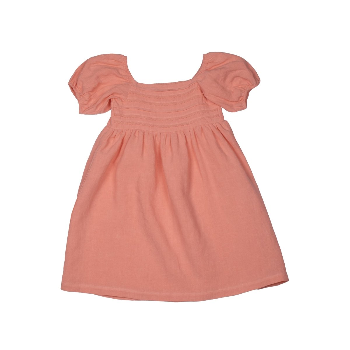 Linen Lace Puff Sleeve Dress - Suuky Porto