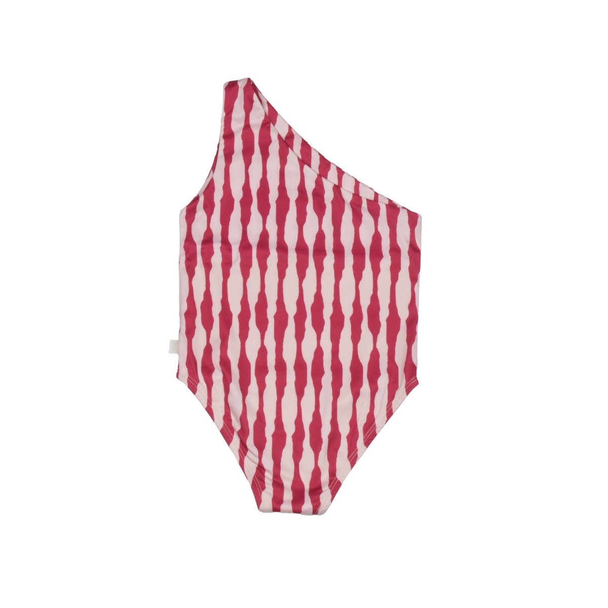 One - Shoulder Swimsuit Irregular Stripes Pink - Suuky Porto
