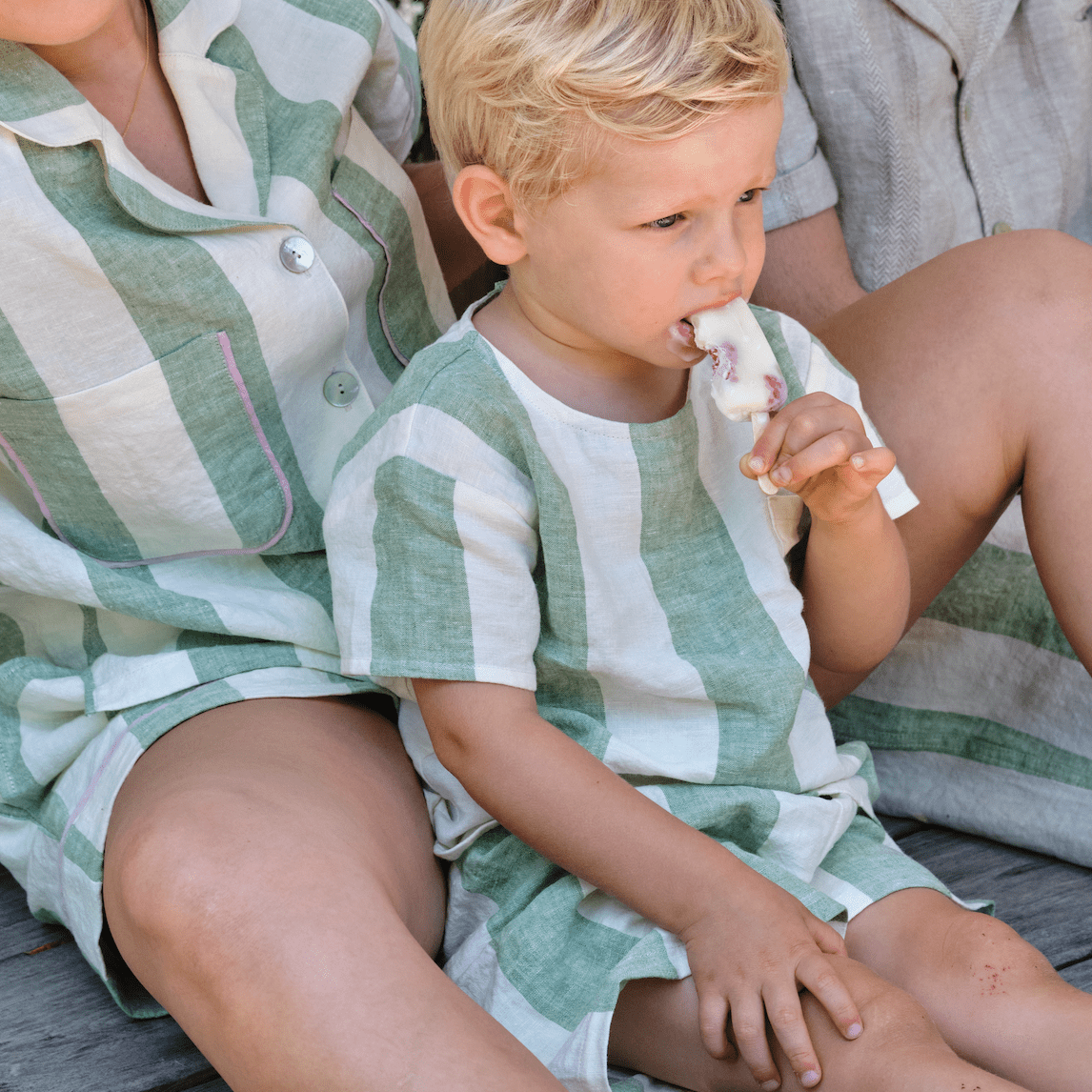 Striped Linen Baby Shorts - Suuky Porto