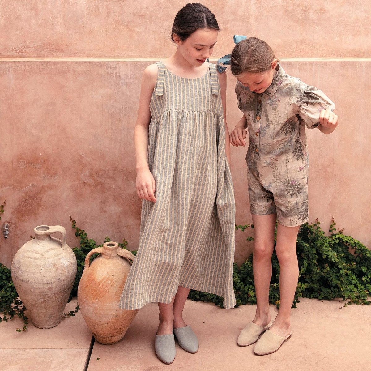 Striped Linen Dress - Suuky Porto