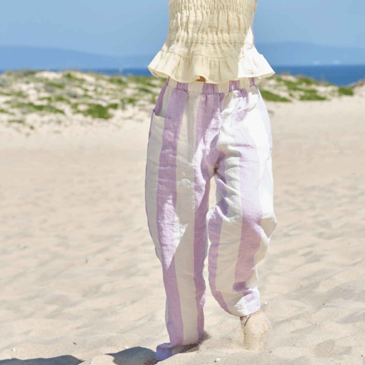 Striped Linen Pocket Pants - Suuky Porto