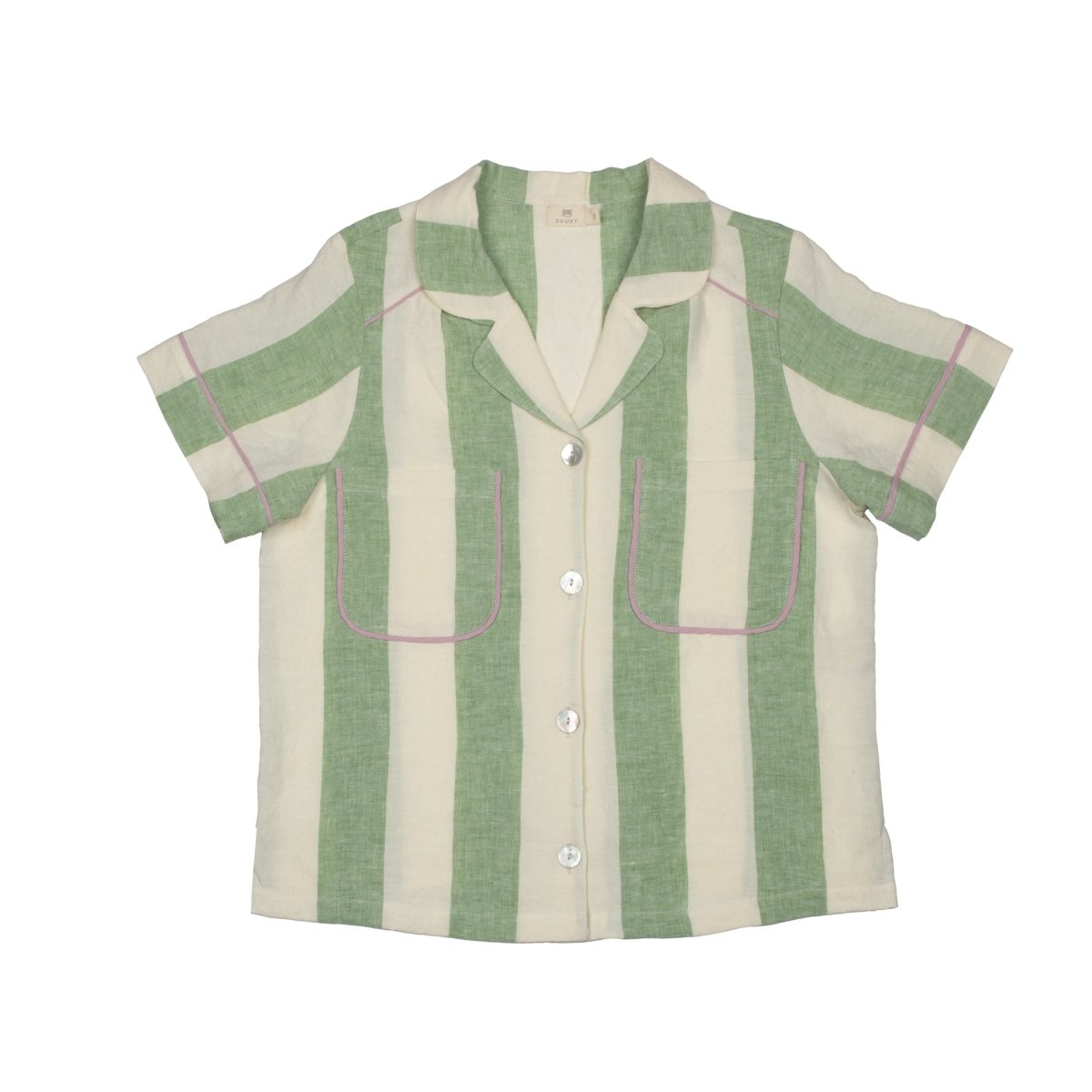 Striped Linen Woman Shirt - Suuky Porto