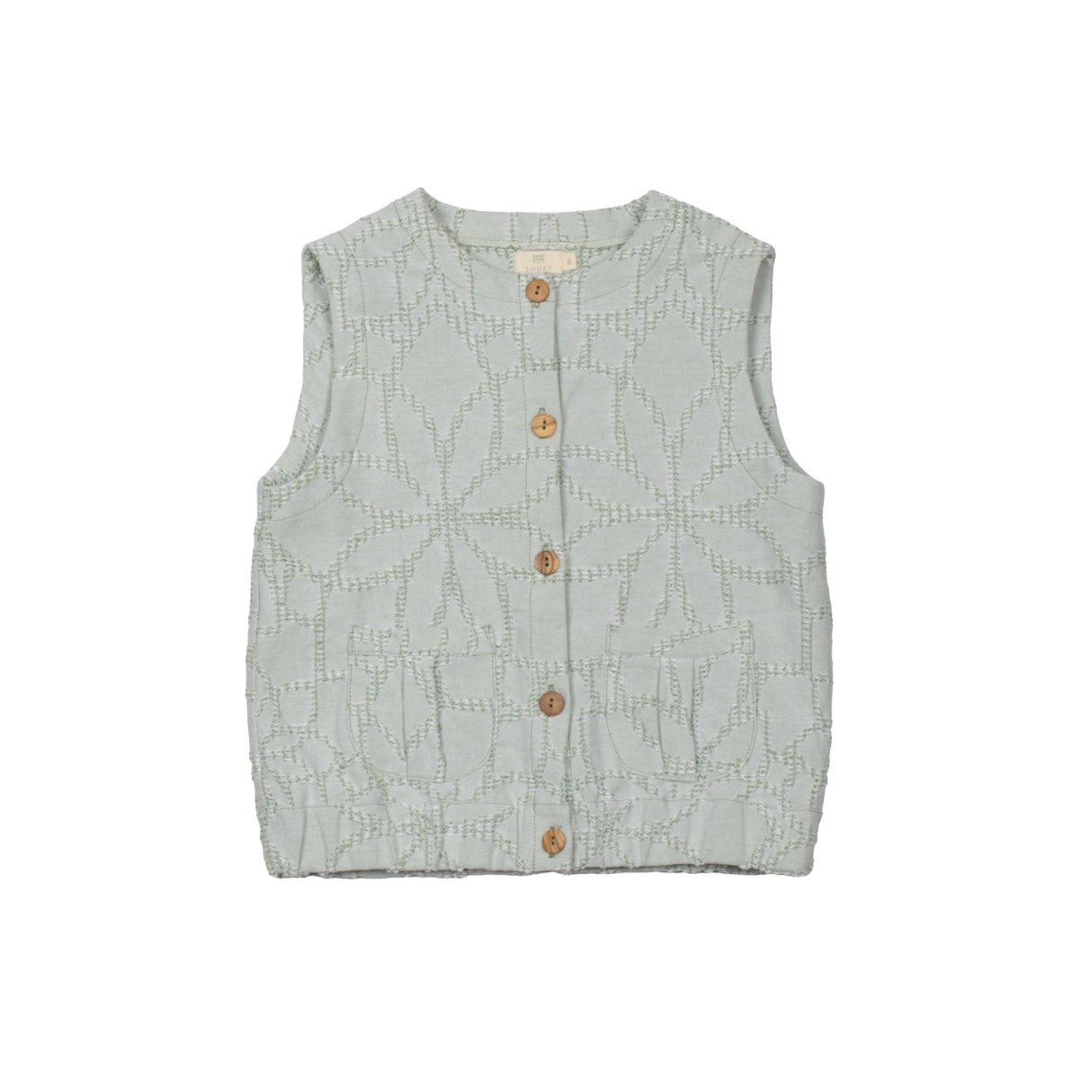 Textured Flower Vest - Suuky Porto