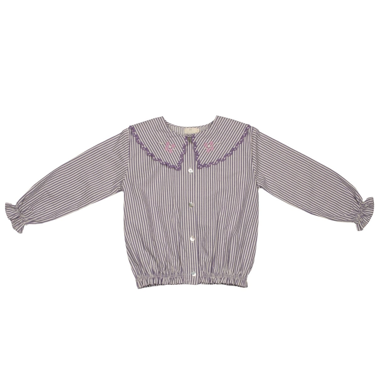 Tiny Stripes Embroidered Blouse - Suuky Porto