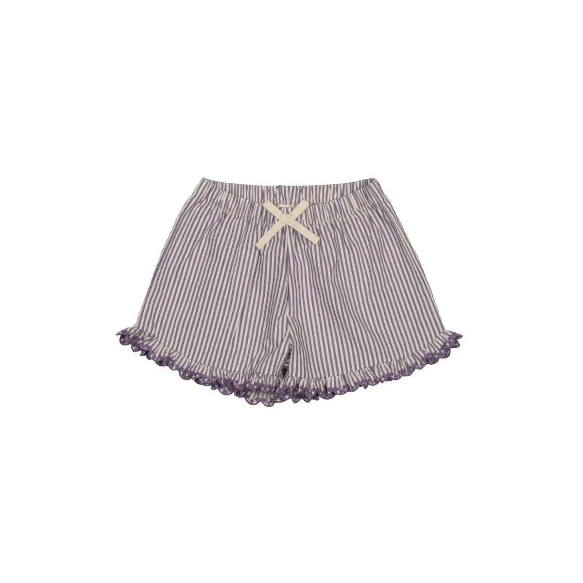 Tiny Stripes Embroidered Frill Shorts - Suuky Porto