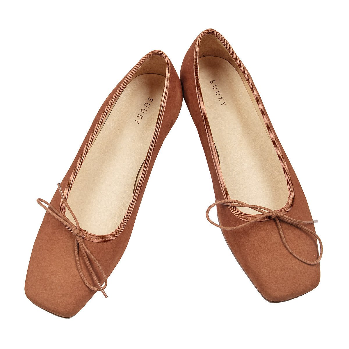 Bio Caramel Leather Ballet Flats - Shoes Suuky Porto