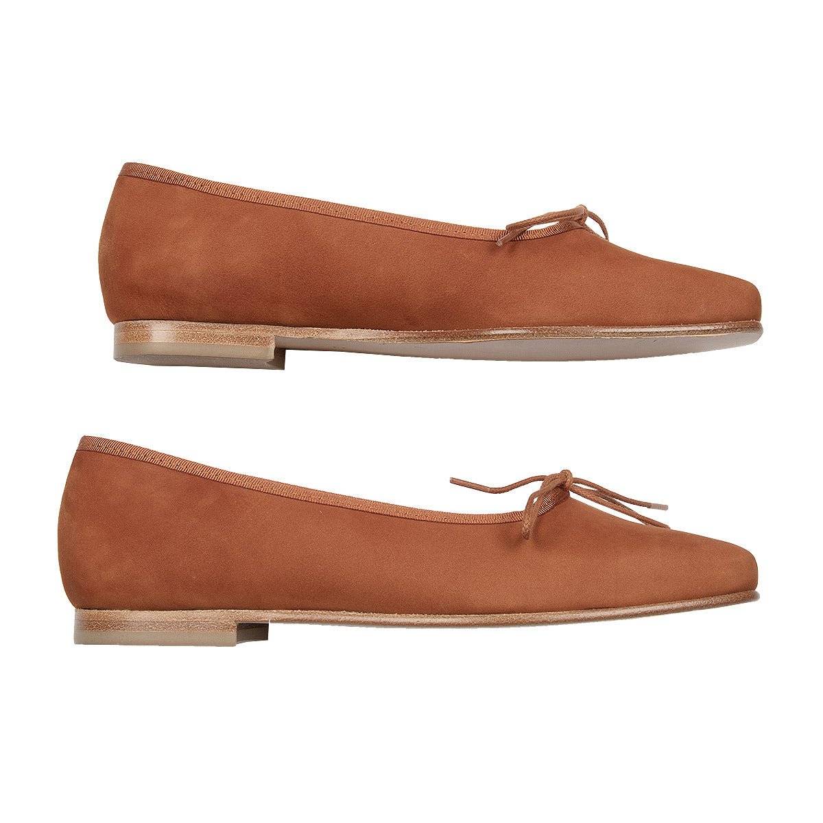 Bio Caramel Leather Ballet Flats - Shoes Suuky Porto