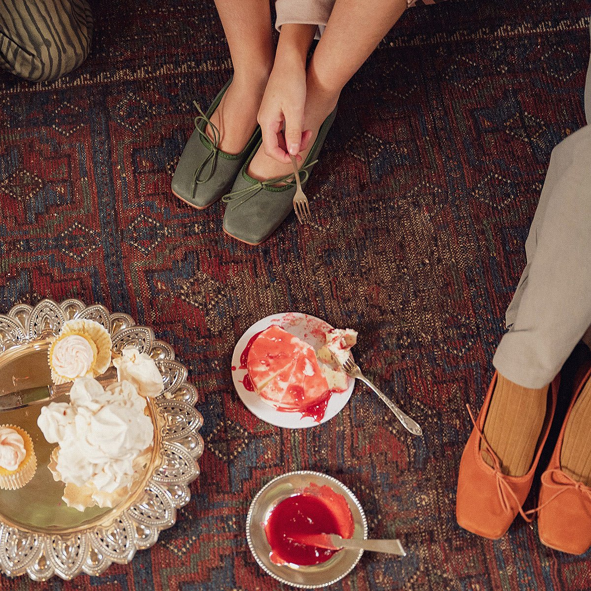 Bio Green Leather Ballet Flats - Shoes Suuky Porto