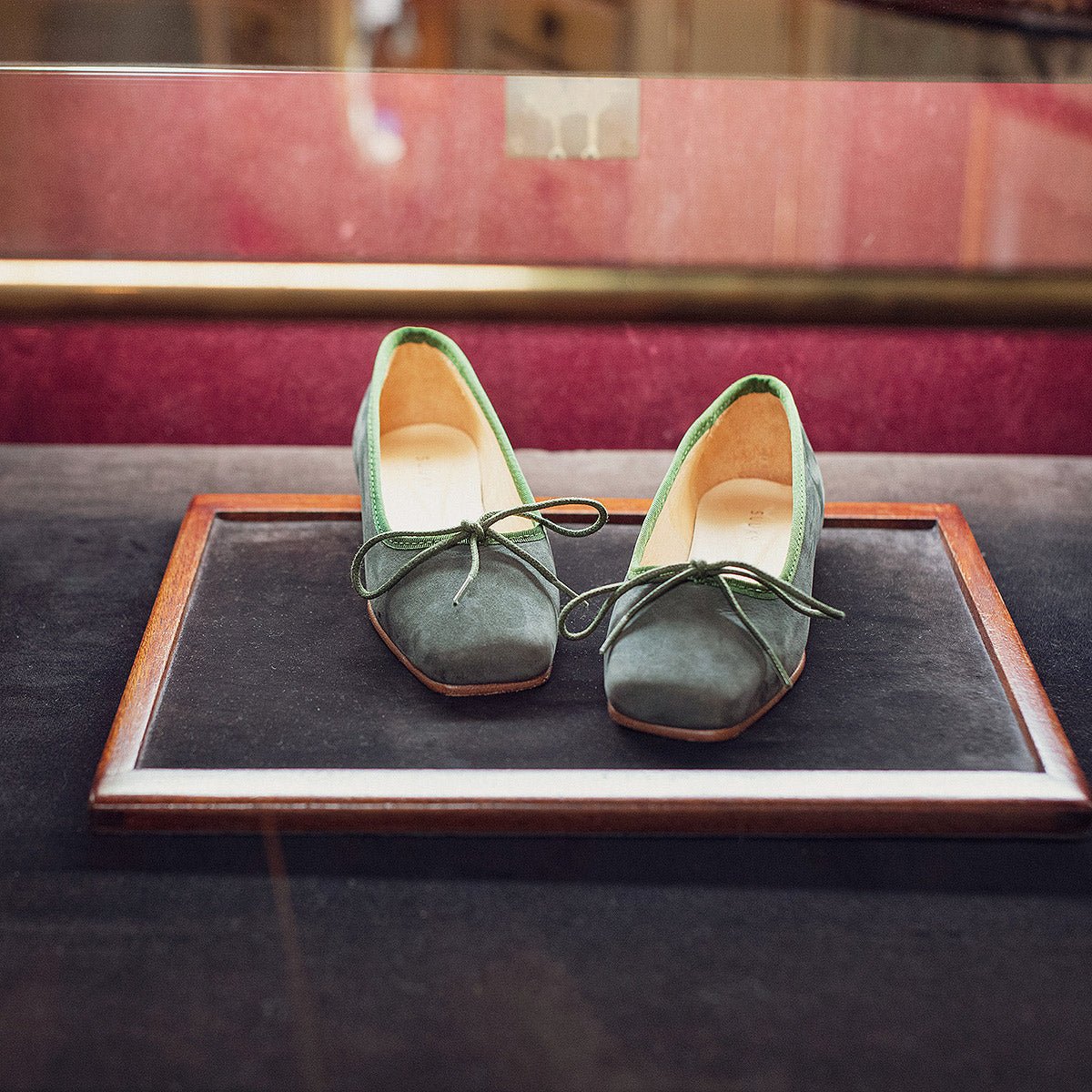 Bio Green Leather Ballet Flats - Shoes Suuky Porto