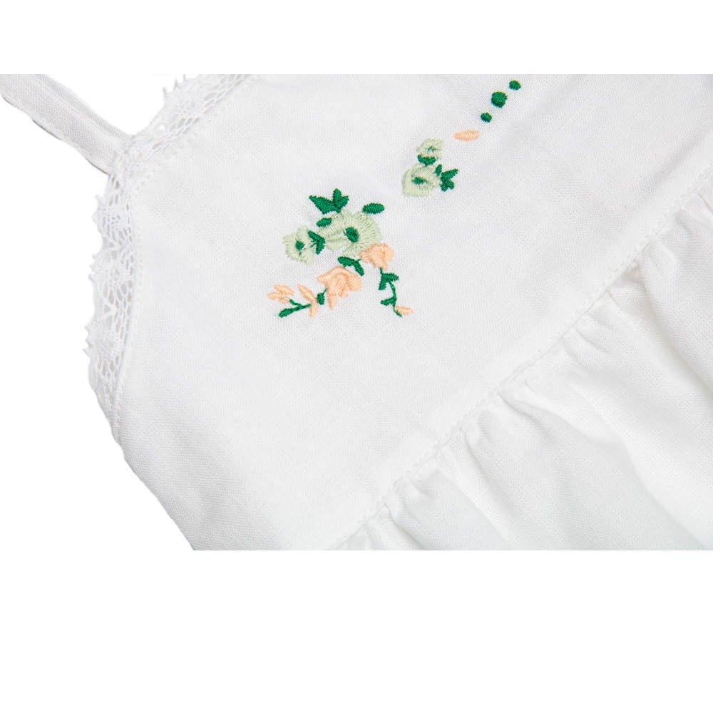 Botanical Flower Print | Girl's Embroidered Dress - Dresses & Jumpsuits Suuky Porto