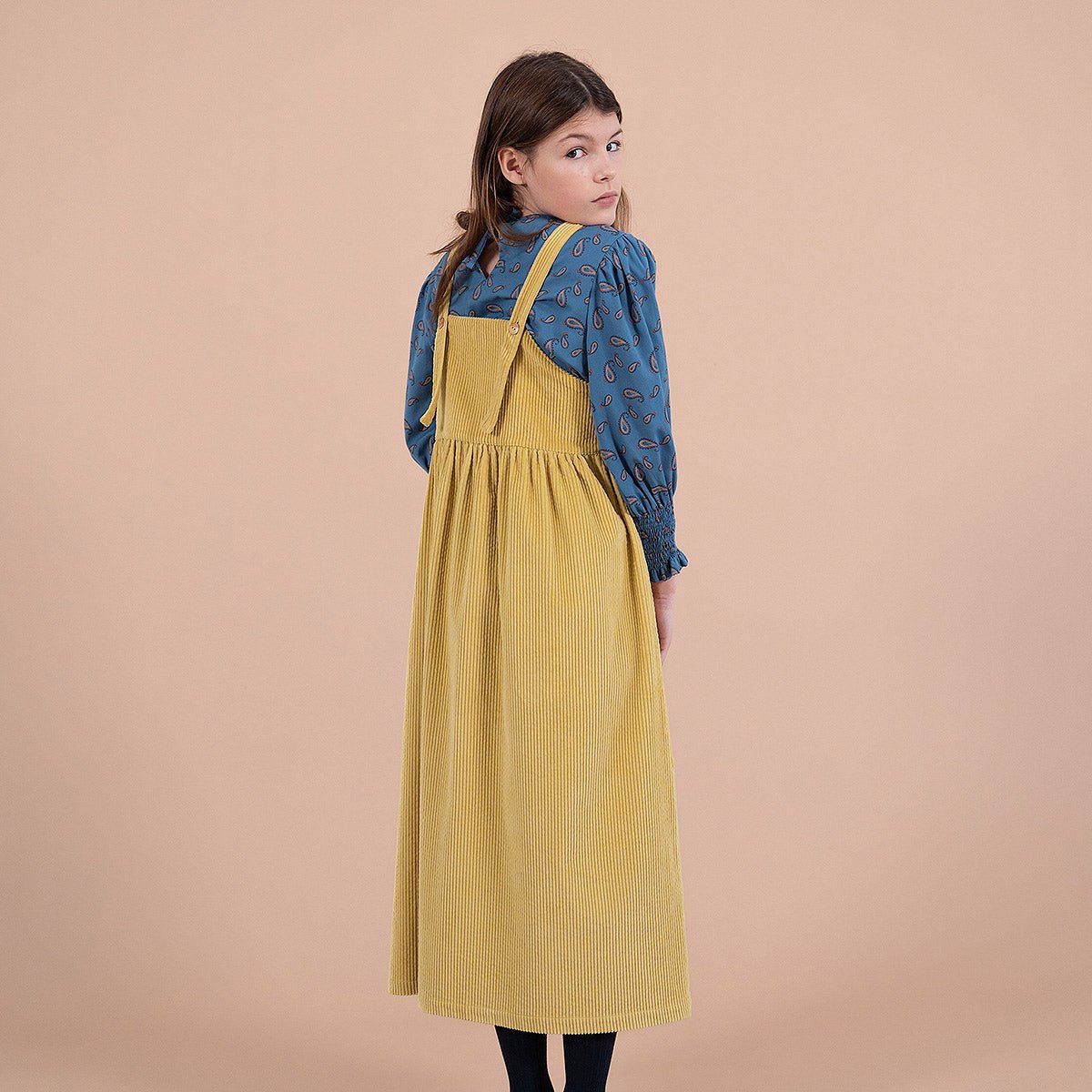 Corduroy Yellow Cream Dress - Dresses & Jumpsuits Suuky Porto