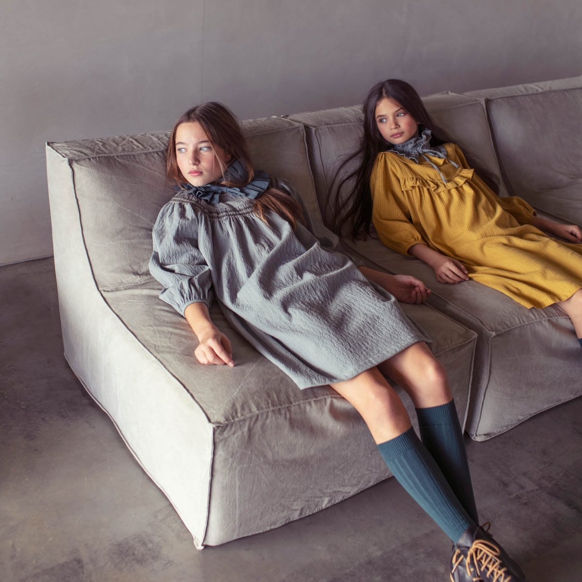 Cotton Squares Collar Dress - Suuky Porto
