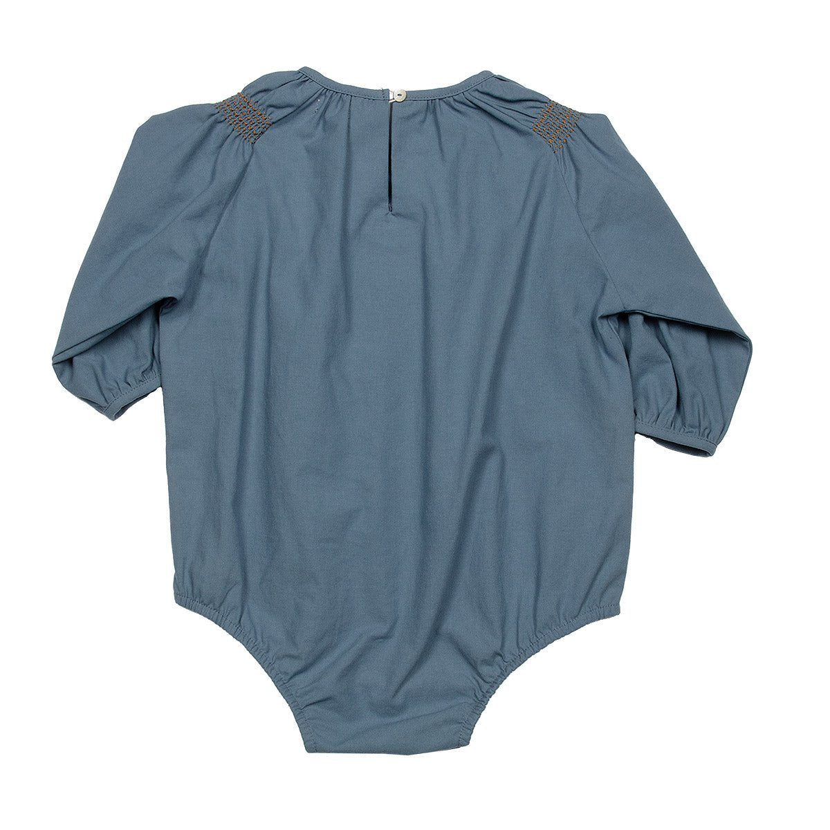 Deluxe Woven China Blue Embroidered Baby Romper - Overalls Suuky Porto