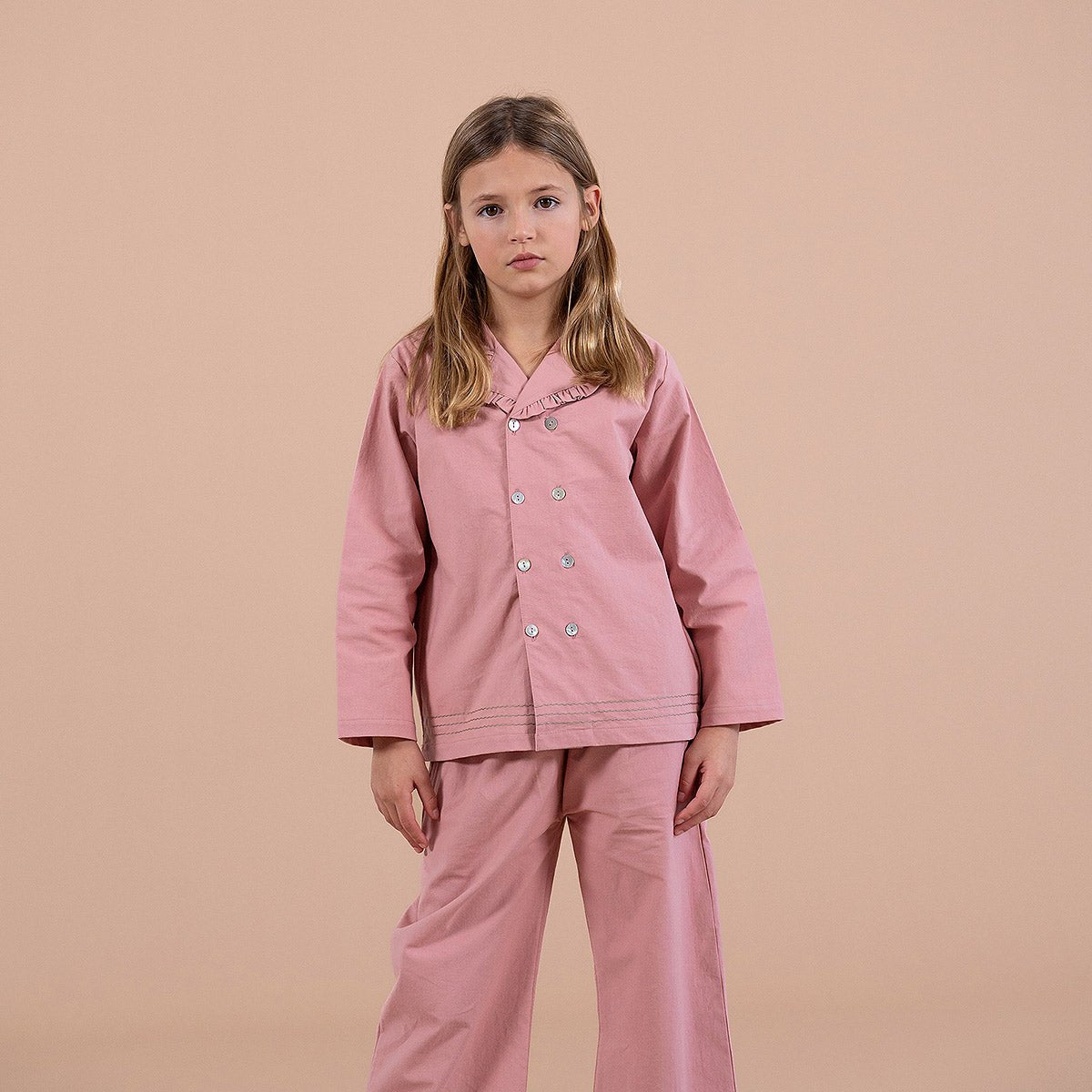 Deluxe Woven Rose Tan Collar Shirt - Tops Suuky Porto