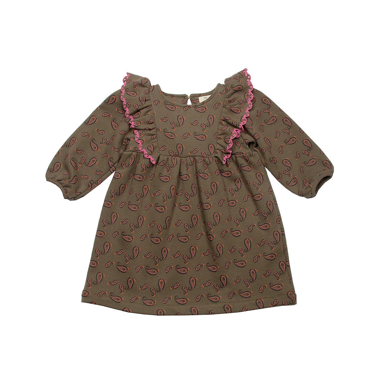 Fleece Paisley Turtle Embroidered Baby Dress - Dresses & Jumpsuits Suuky Porto