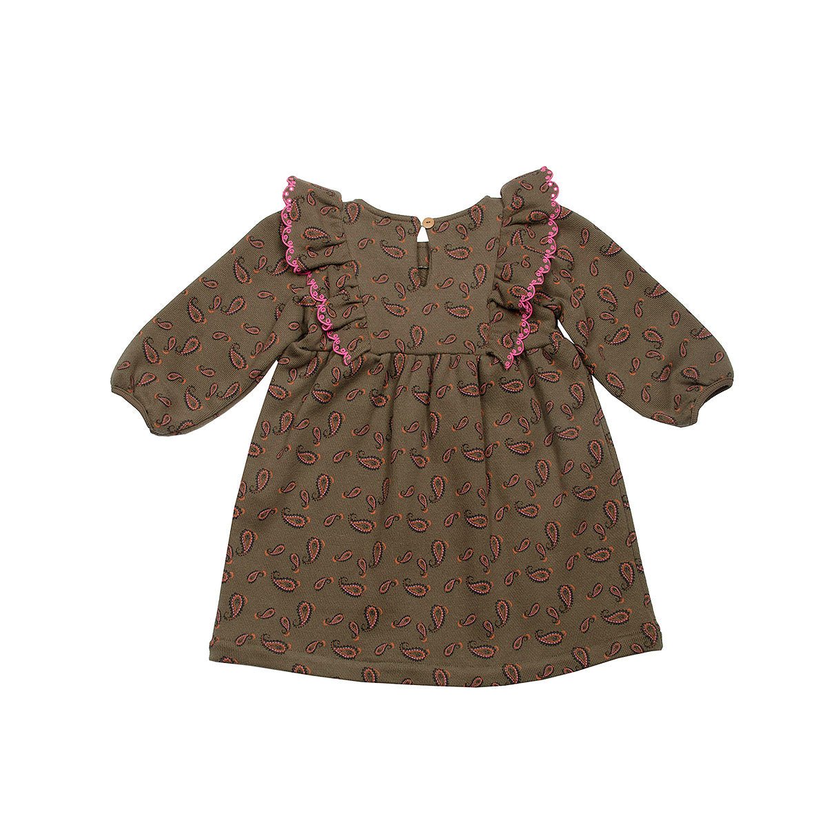 Fleece Paisley Turtle Embroidered Baby Dress - Dresses & Jumpsuits Suuky Porto