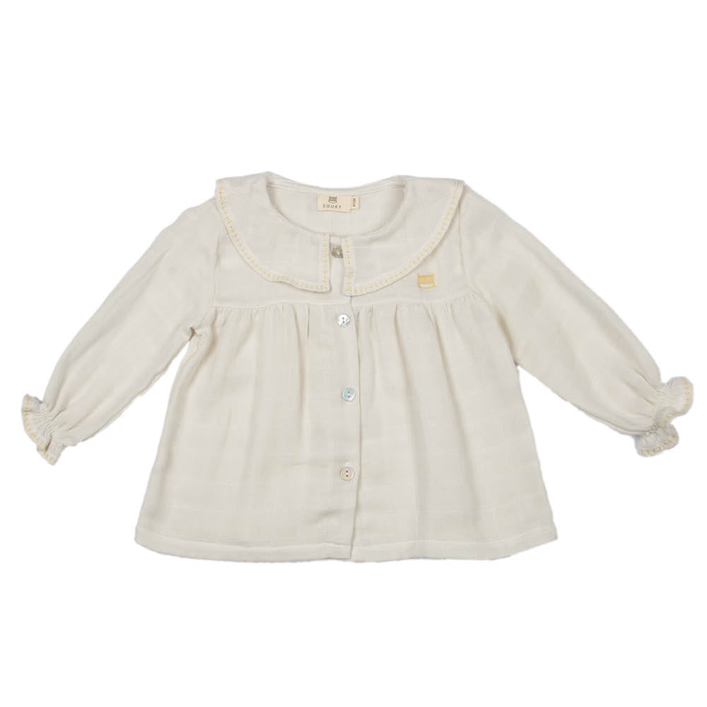 Gauze | Baby Girl Embroidered Set | Stone - Suuky Porto