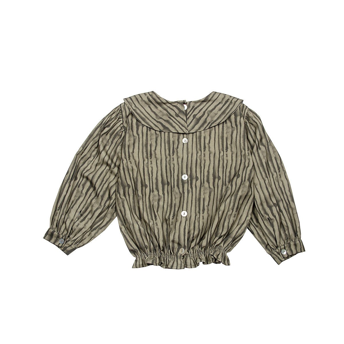 Irregular Stripes Silver Sage Blouse - Tops Suuky Porto