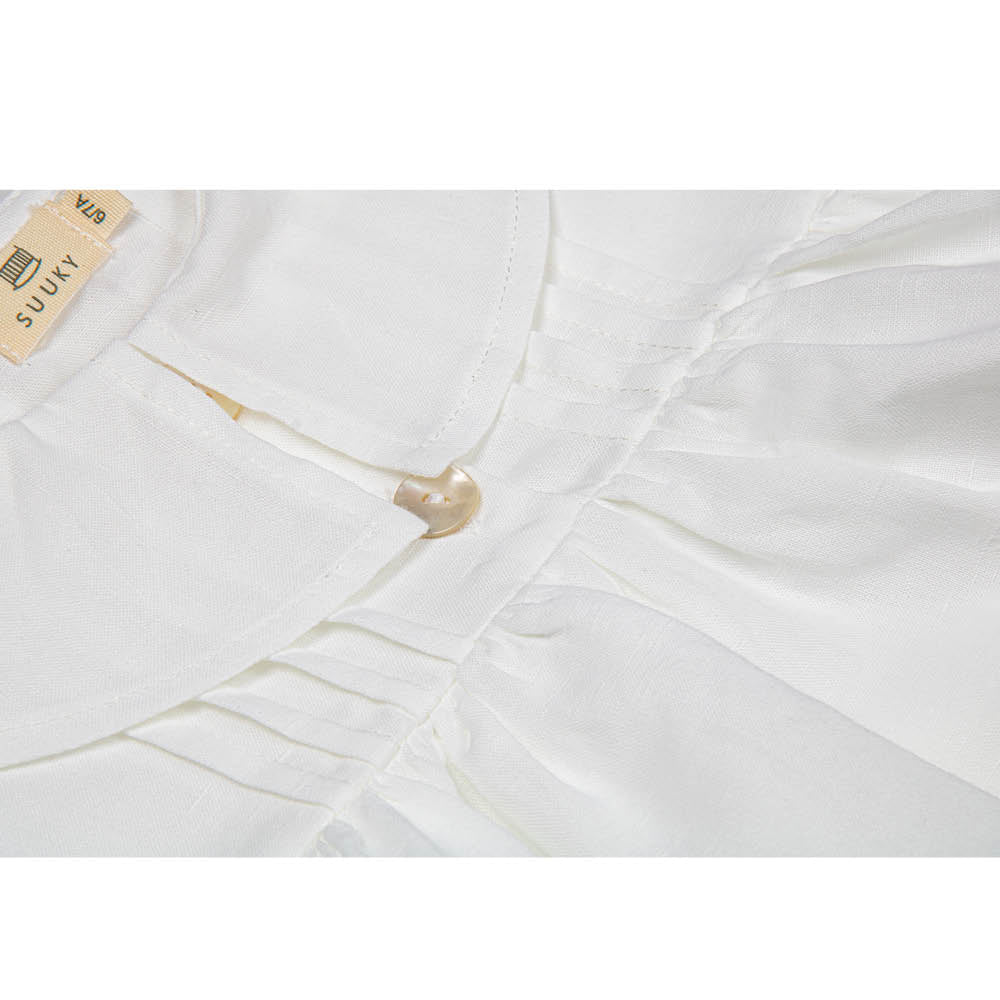 Lace Linen | Girl's Dress Dove - Dresses & Jumpsuits Suuky Porto