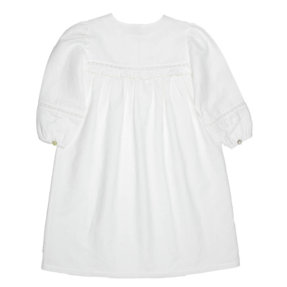 Lace Linen | Girl's Embroidery Dress Dove - Dresses & Jumpsuits Suuky Porto