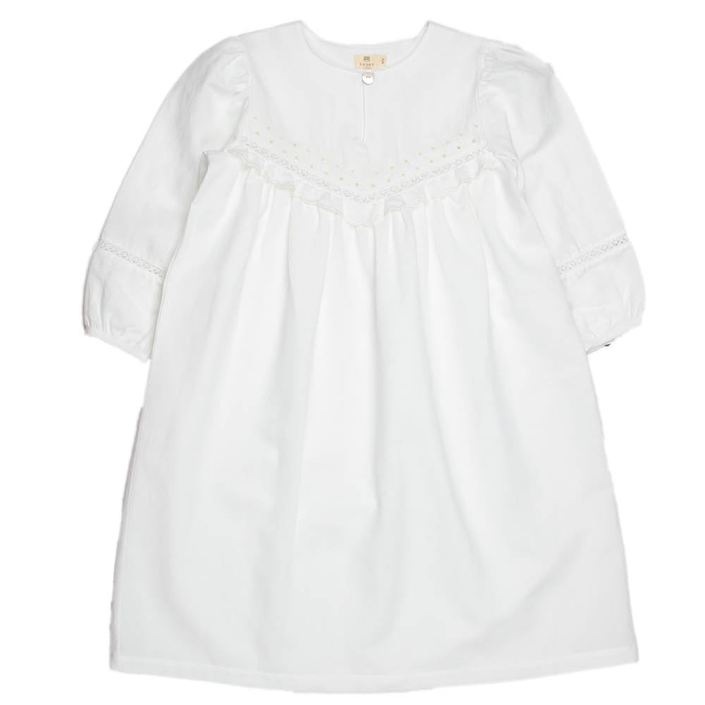 Lace Linen | Girl's Embroidery Dress Dove - Dresses & Jumpsuits Suuky Porto
