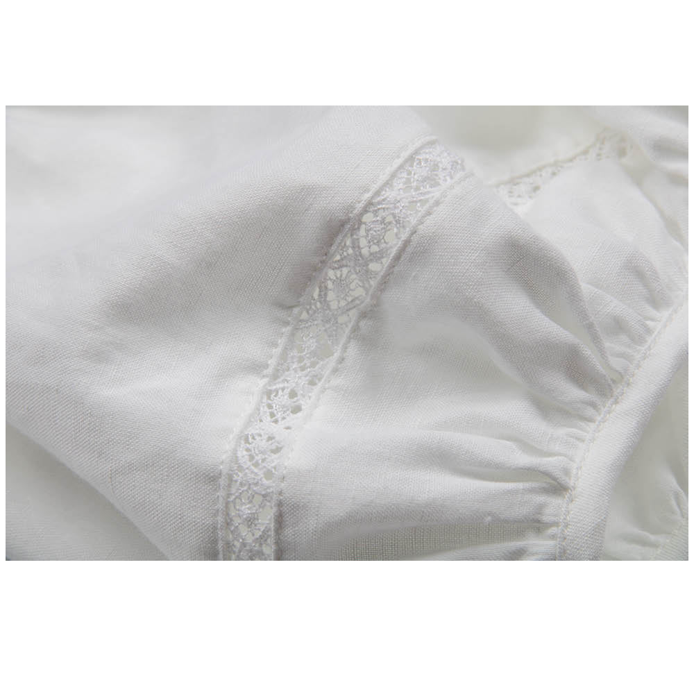Lace Linen | Girl's Embroidery Dress Dove - Dresses & Jumpsuits Suuky Porto