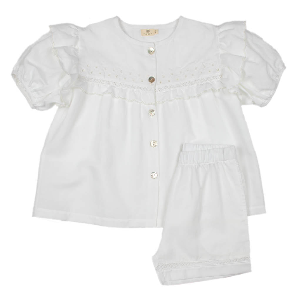 Lace Linen | Girl's Set Dove - Sets Suuky Porto
