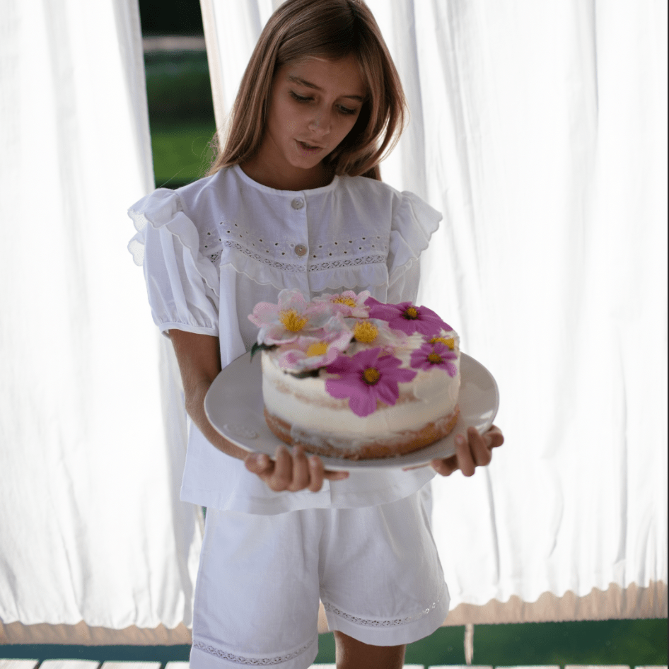 Lace Linen | Girl's Set Dove - Sets Suuky Porto