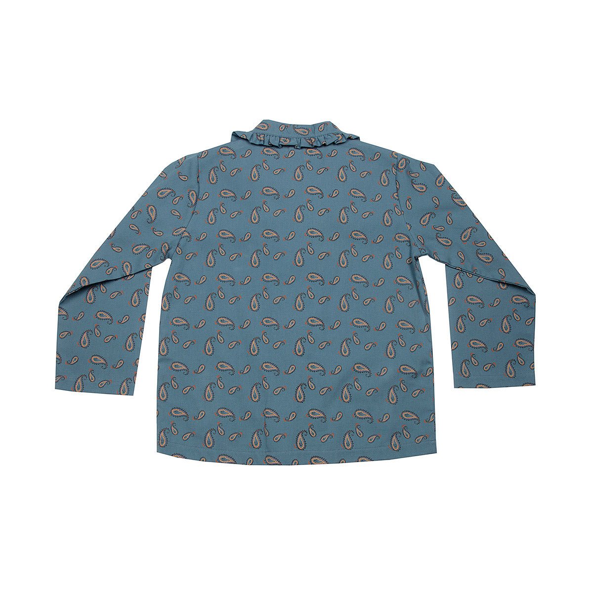 Paisley China Blue Collar Shirt - Tops Suuky Porto
