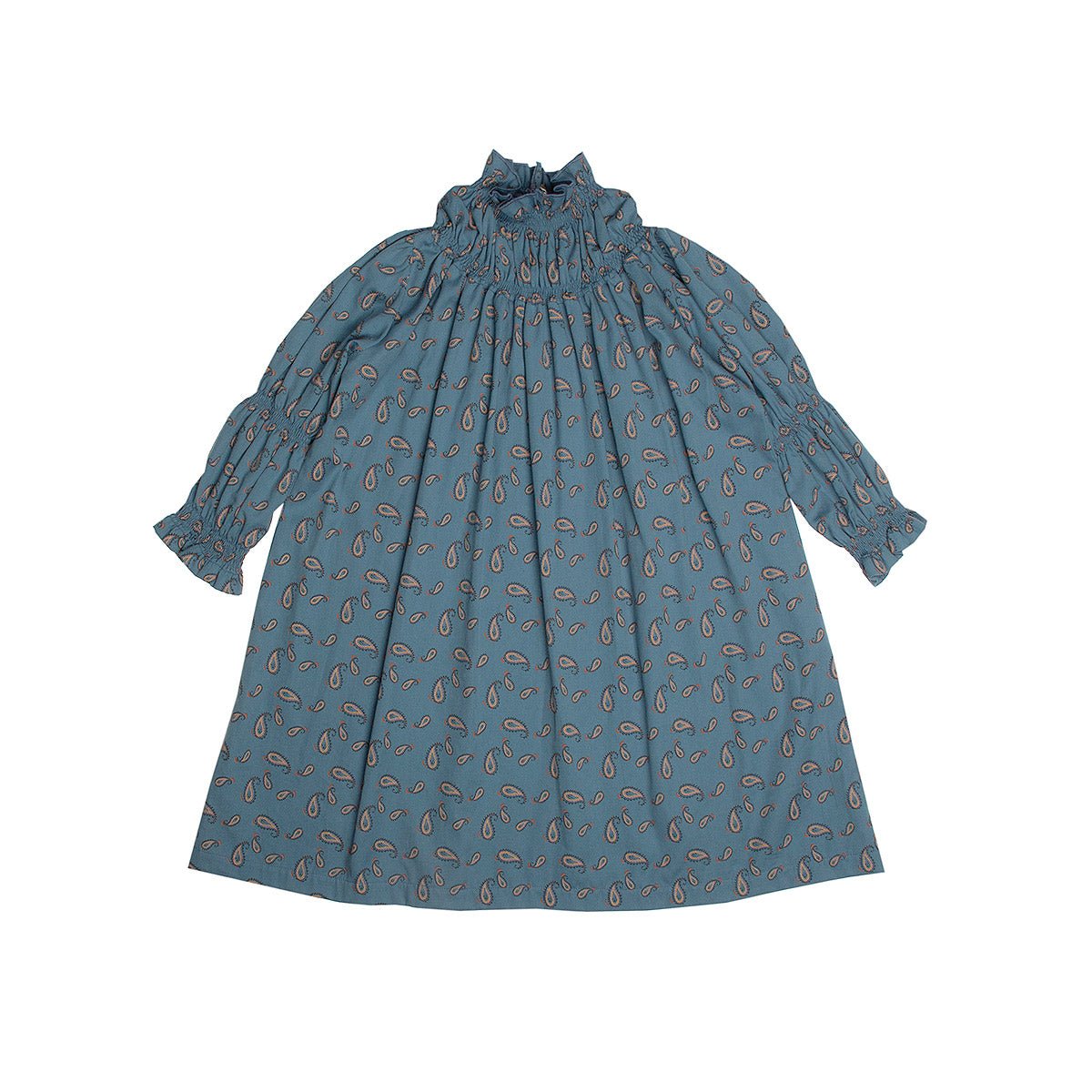 Paisley China Blue Elasticated Dress - Dresses & Jumpsuits Suuky Porto