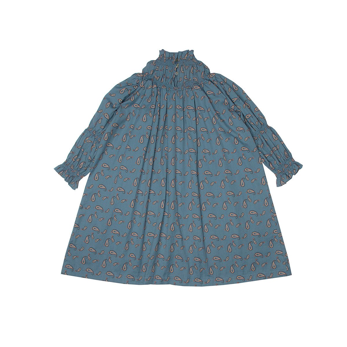 Paisley China Blue Elasticated Dress - Dresses & Jumpsuits Suuky Porto