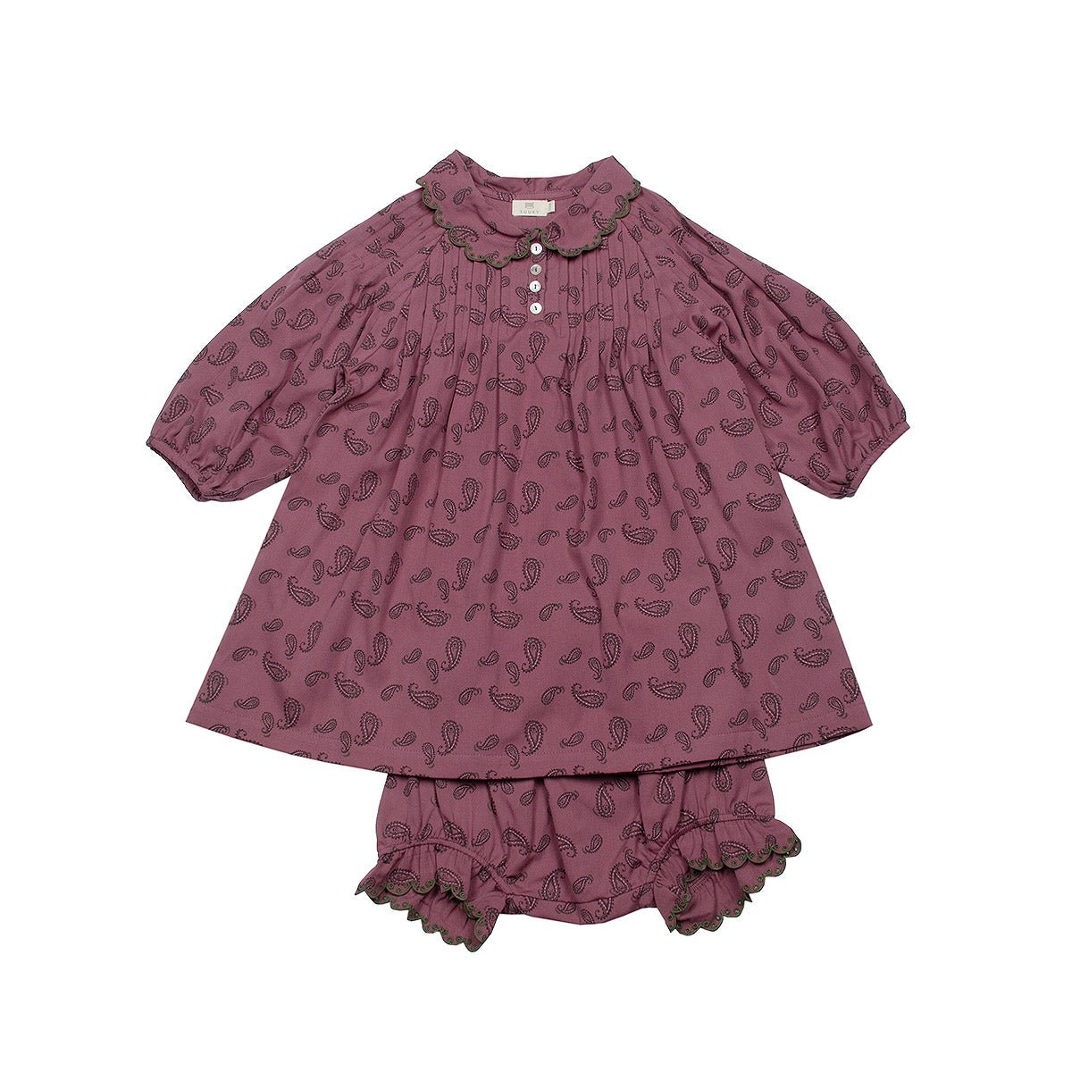 Paisley Plum Baby Dress Set - Sets Suuky Porto
