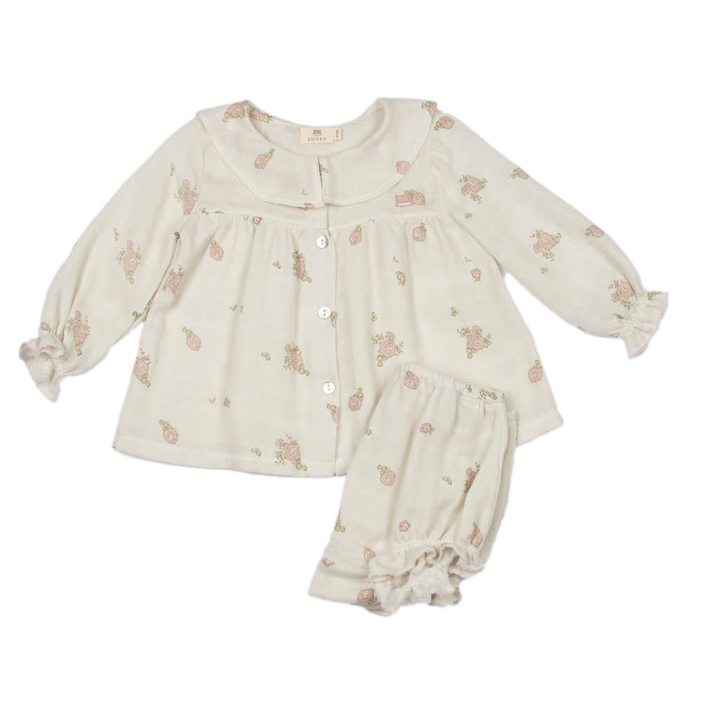 Peoney Flower Print | Baby Set - Sets Suuky Porto