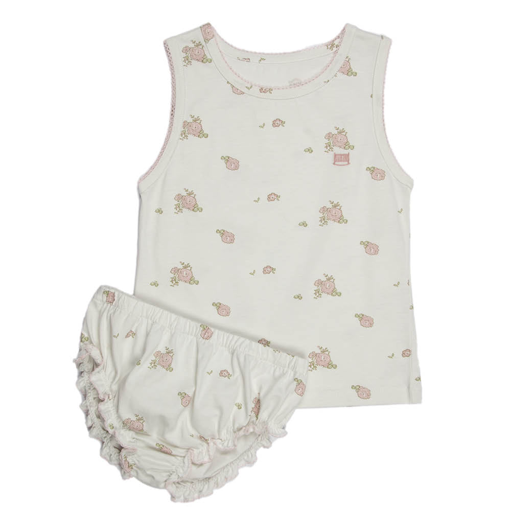 Peoney Flower Print | Girl's Jersey Set - Sets Suuky Porto