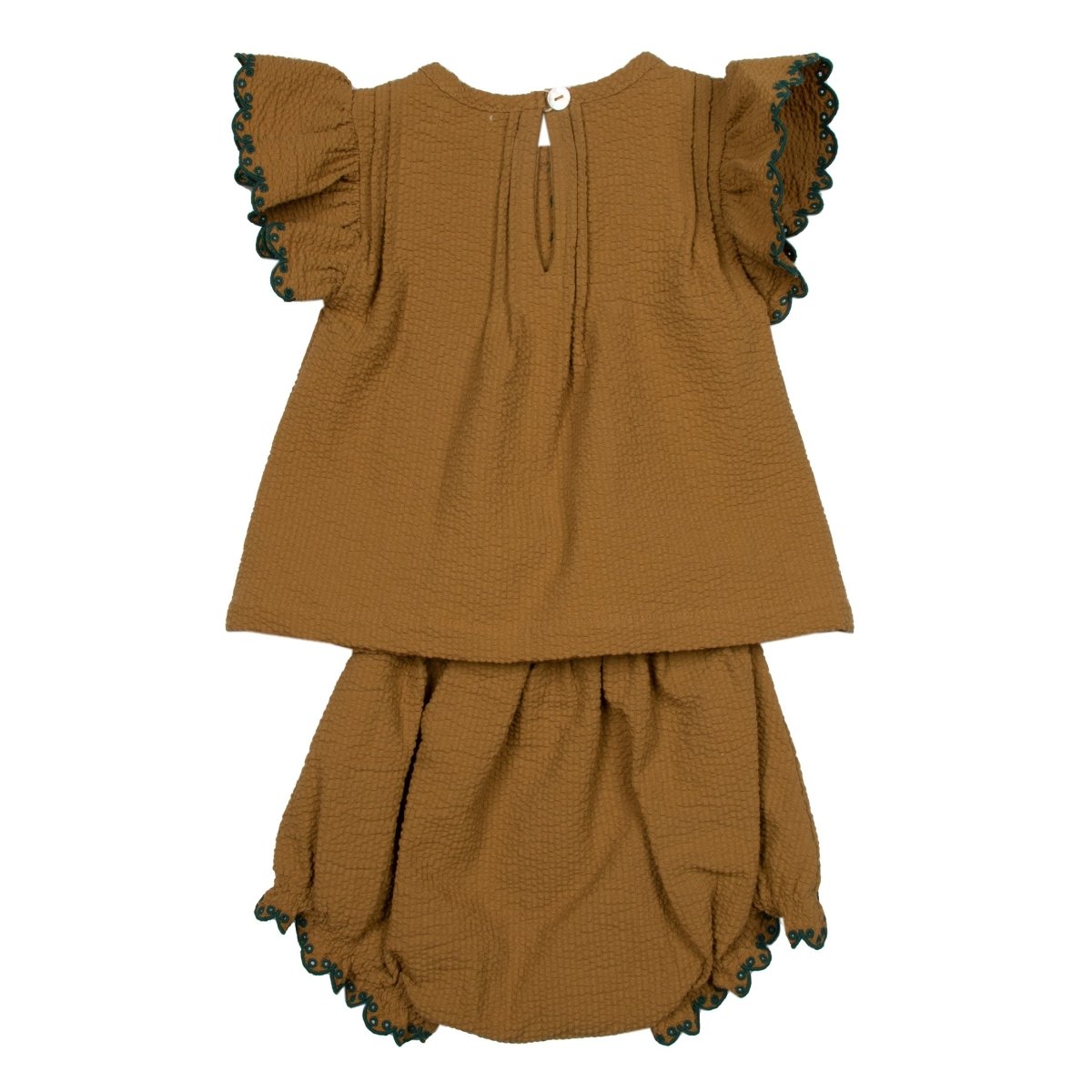 Seersucker Embroidered Baby Set - Suuky Porto