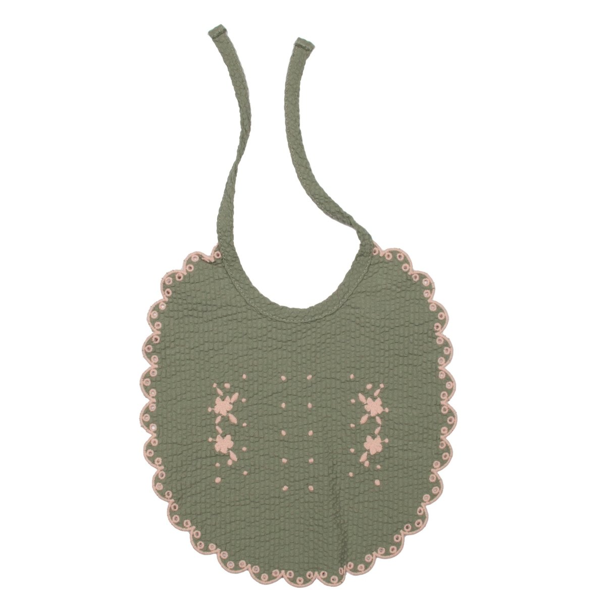 Seersucker Embroidered Bib - Suuky Porto