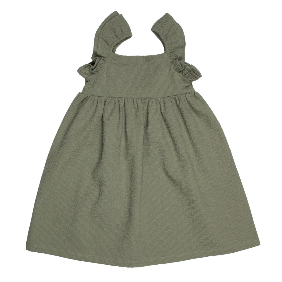 Seersucker Frilled Dress - Suuky Porto