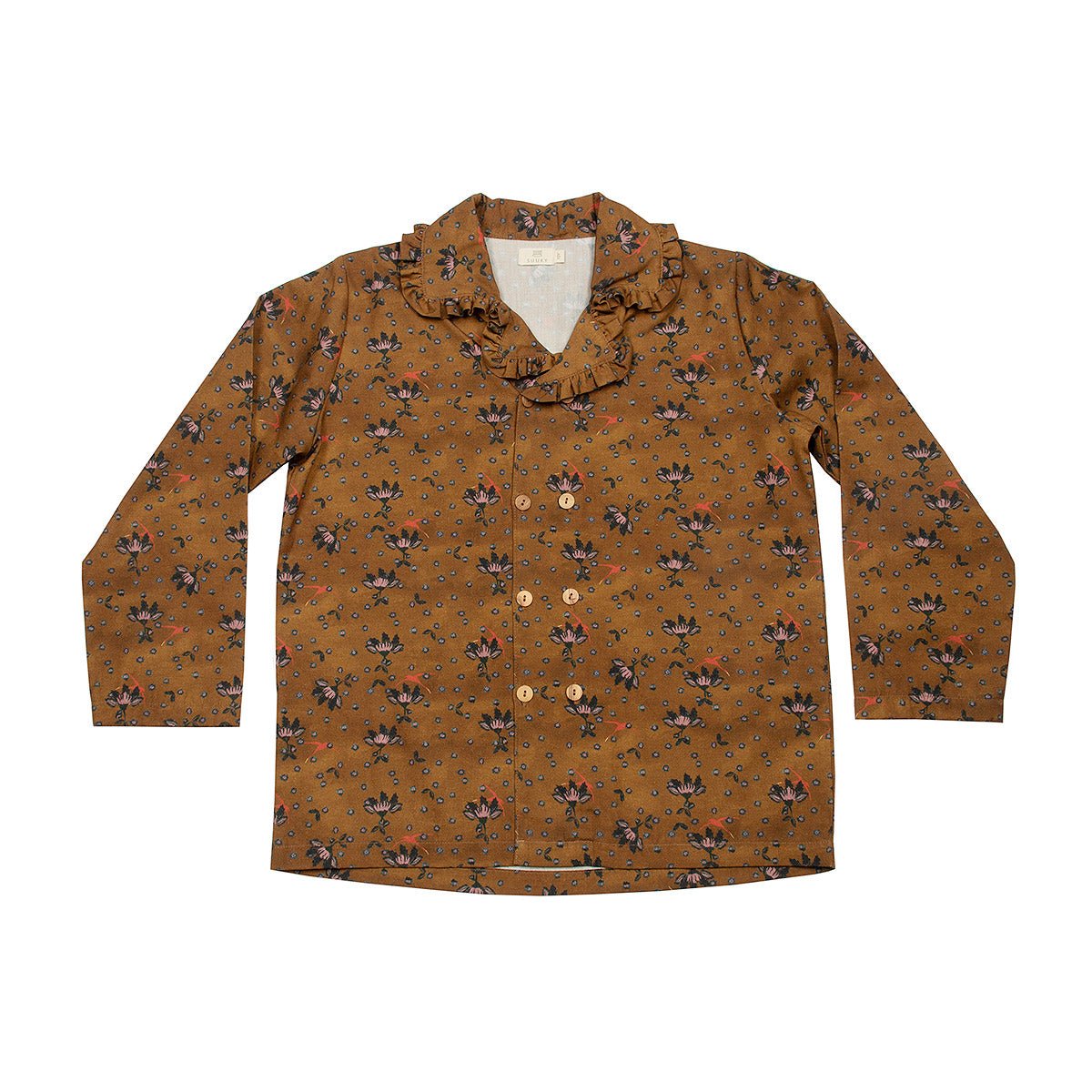 Soft Cotton Flowers & Birds Collar Shirt - Tops Suuky Porto