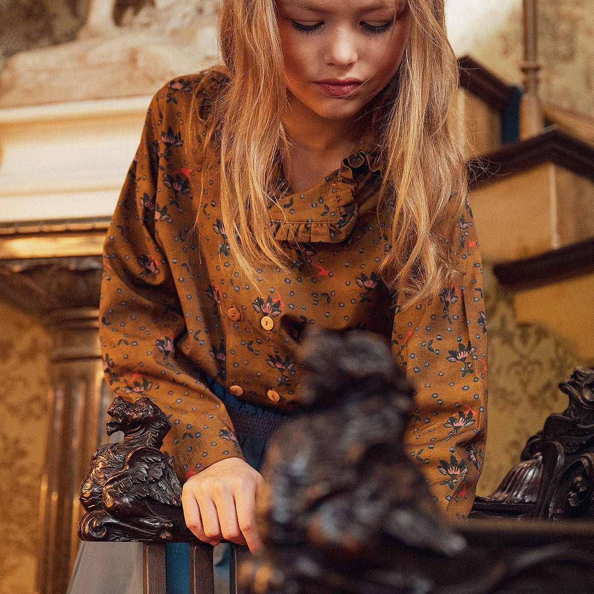 Soft Cotton Flowers & Birds Collar Shirt - Tops Suuky Porto