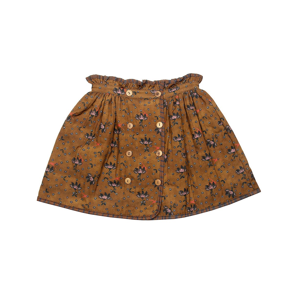 Soft Cotton Padded Flowers & Birds Mini Skirt - Bottoms Suuky Porto