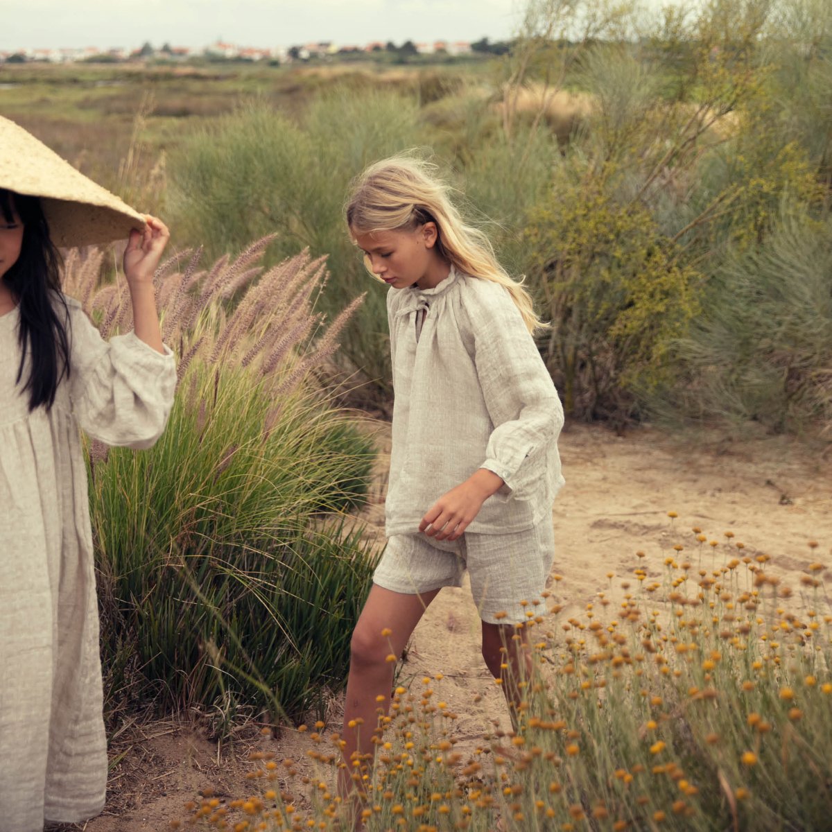 Soft Linen Puff Sleeve Blouse - Suuky Porto