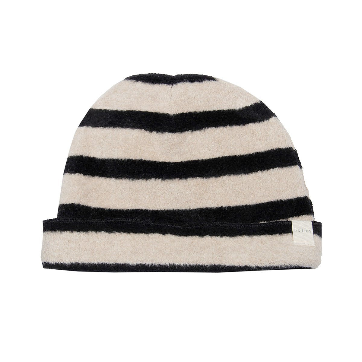 Soft Stripes Oatmeal & Black Bonnet - Accessories Suuky Porto