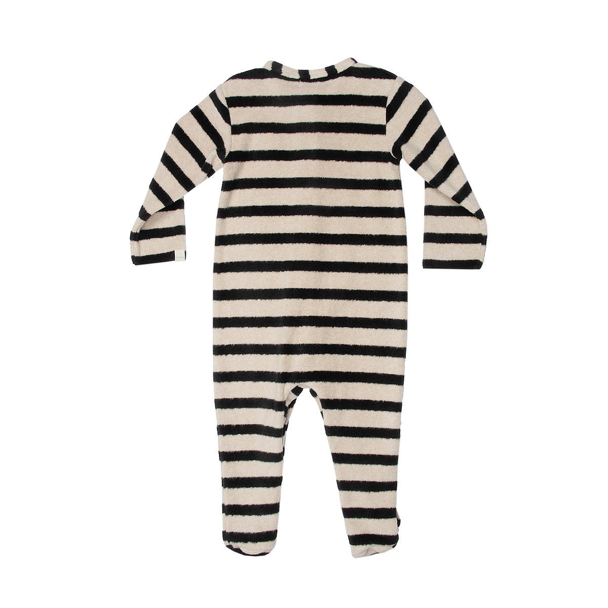 Soft Stripes Oatmeal & Black Onesie - Overalls Suuky Porto
