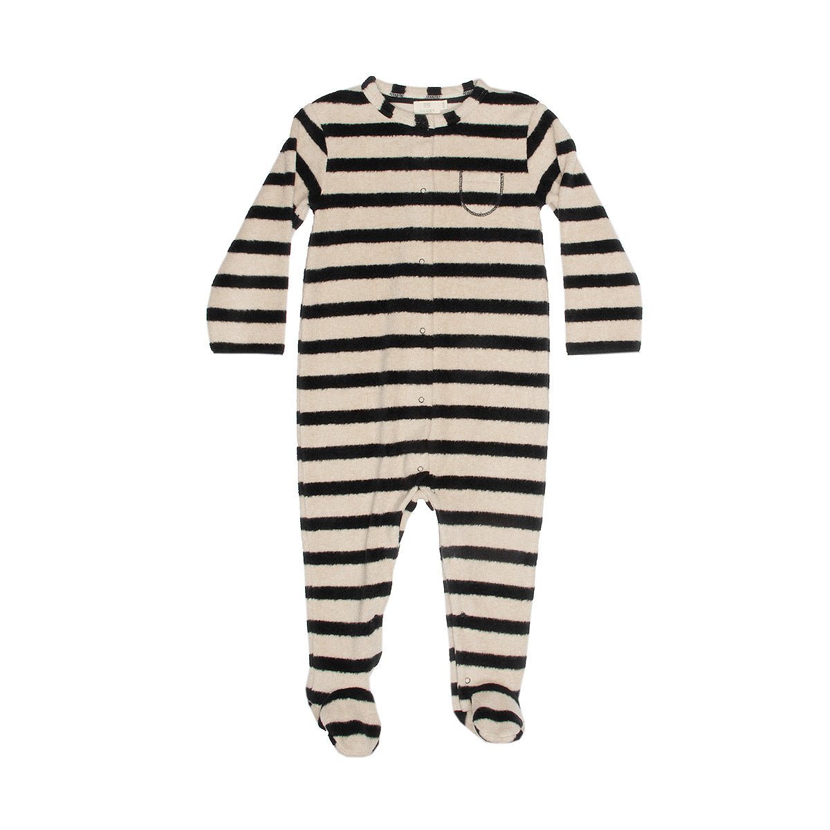 Soft Stripes Oatmeal & Black Onesie - Overalls Suuky Porto