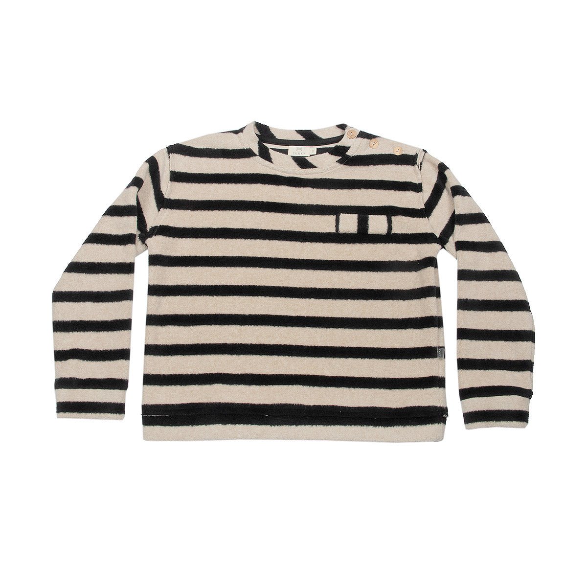 Soft Stripes Oatmeal & Black Sweatshirt - Tops Suuky Porto