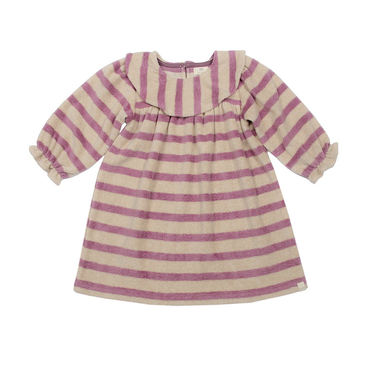 Soft Stripes Oatmeal & Grape Baby Dress - Dresses & Jumpsuits Suuky Porto