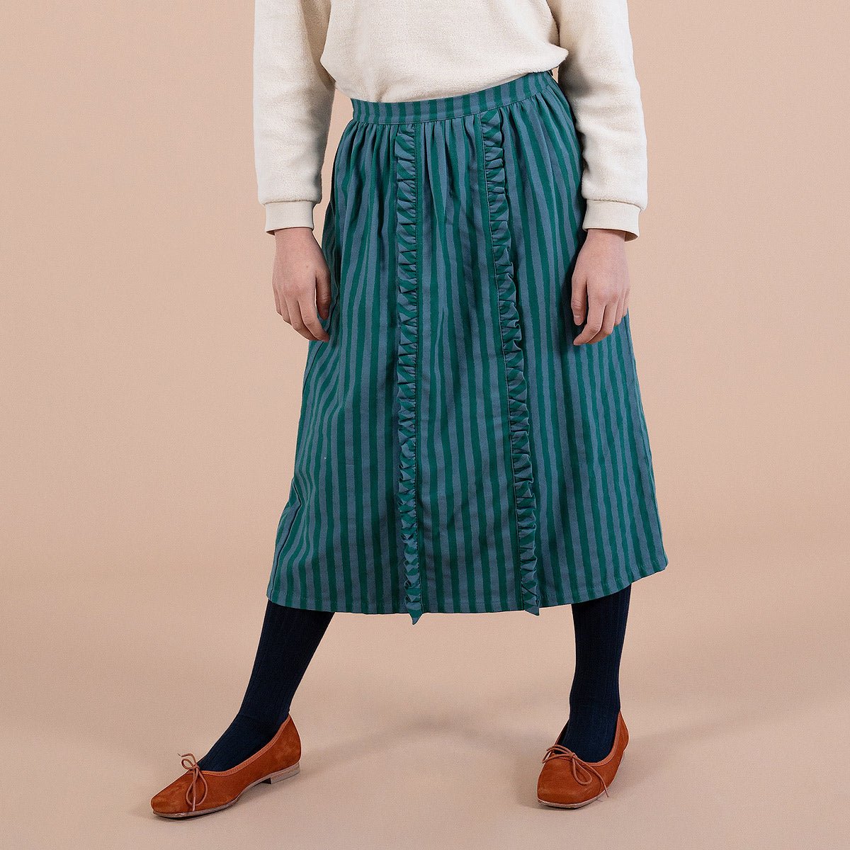 Soft Twill Artic & Galapagos Frill Skirt - Bottoms Suuky Porto